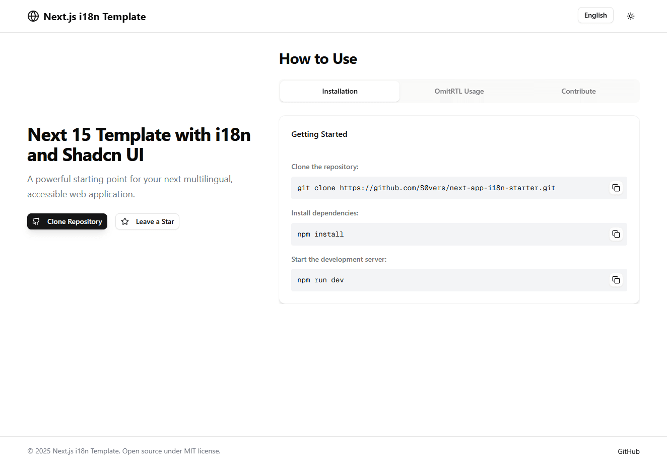 Next.js 15 i18n starter screenshot 1